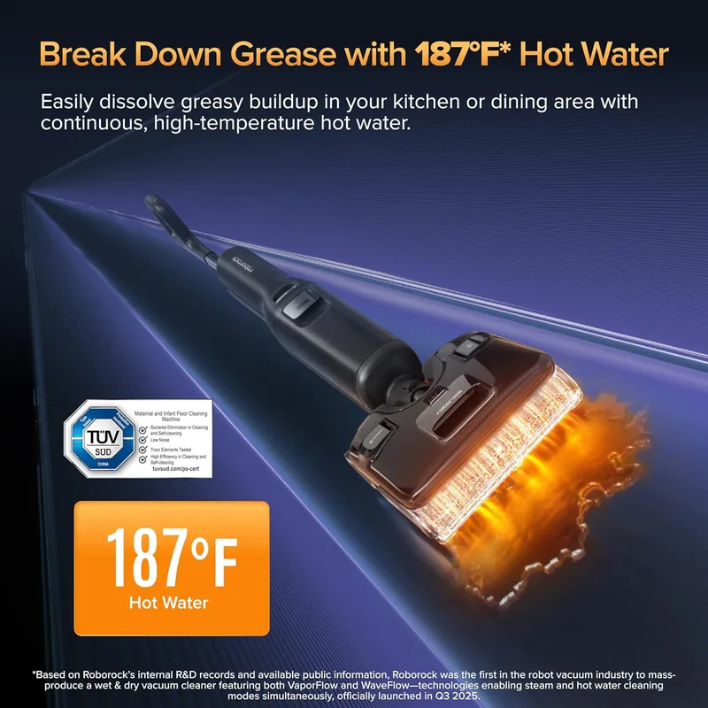 Roborock F25 Ultra Steam & Hot Water Wet Dry Vacuum Cleaner – 22000 Pa Suction, Self-Cleaning, Smart App Control