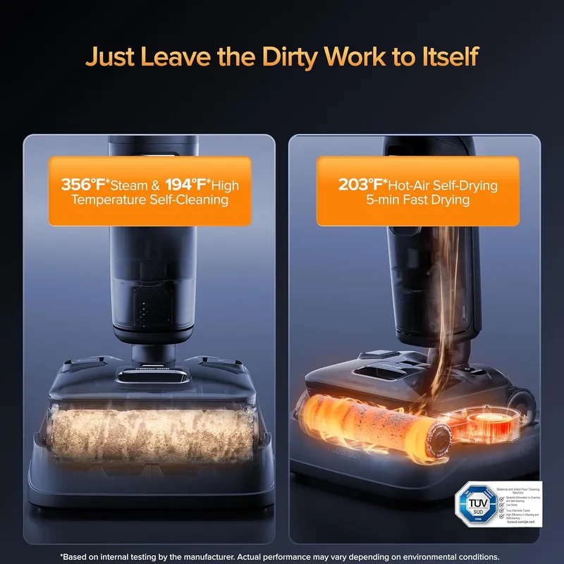 Roborock F25 Ultra Steam & Hot Water Wet Dry Vacuum Cleaner – 22000 Pa Suction, Self-Cleaning, Smart App Control