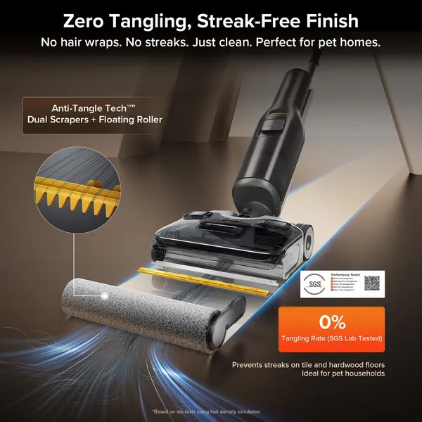 Roborock F25 ALT Cordless Wet Dry Vacuum with Auto Detergent & 90°C Self-Cleaning