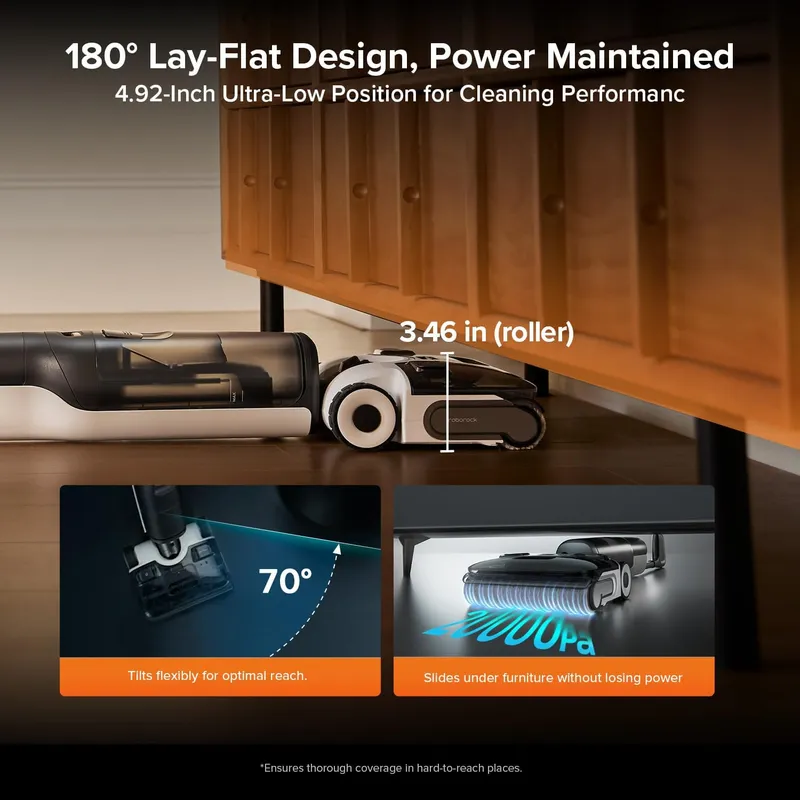 Roborock F25 ALT Cordless Wet Dry Vacuum with Auto Detergent & 90°C Self-Cleaning