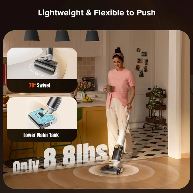 Roborock F25 RT Cordless Wet Dry Vacuum – 20000Pa Suction, 90°C Self-Cleaning, Anti-Tangle Dual Scrapers