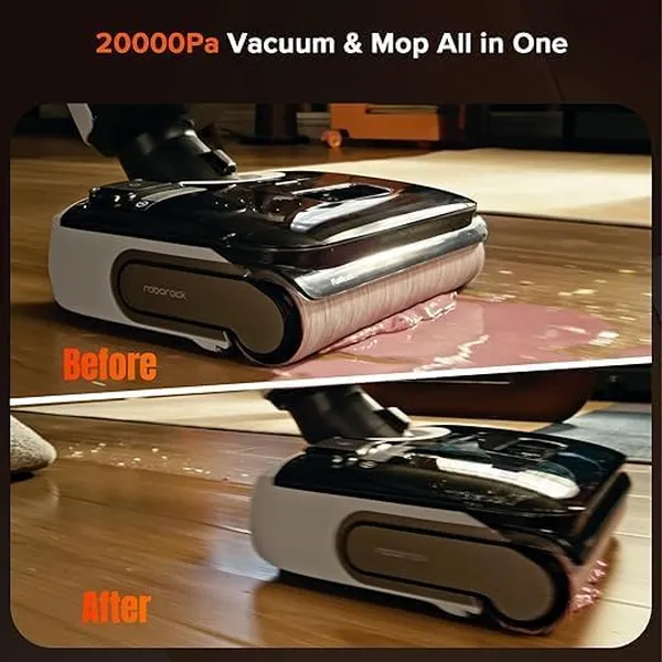 Roborock F25 RT Cordless Wet Dry Vacuum – 20000Pa Suction, 90°C Self-Cleaning, Anti-Tangle Dual Scrapers