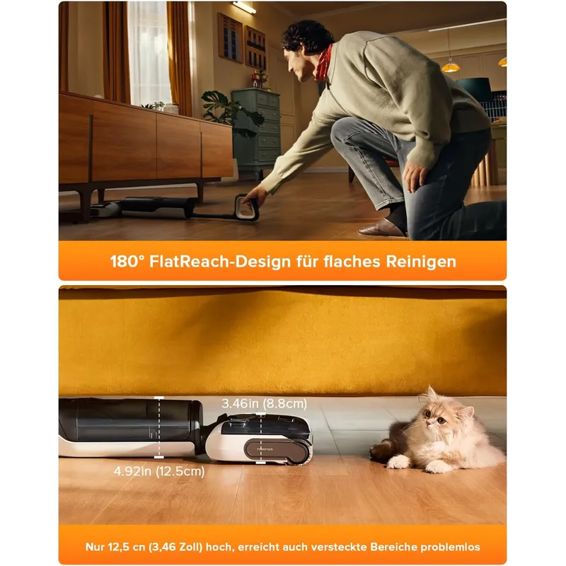 Roborock F25 LT Cordless Wet Dry Vacuum with 20000Pa Suction & 90°C Self-Cleaning Dual Scrapers