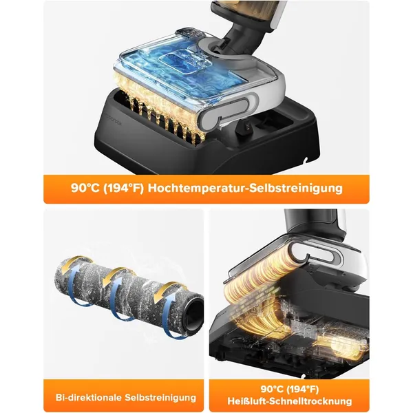 Roborock F25 LT Cordless Wet Dry Vacuum with 20000Pa Suction & 90°C Self-Cleaning Dual Scrapers