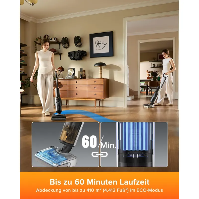 Roborock F25 LT Cordless Wet Dry Vacuum with 20000Pa Suction & 90°C Self-Cleaning Dual Scrapers