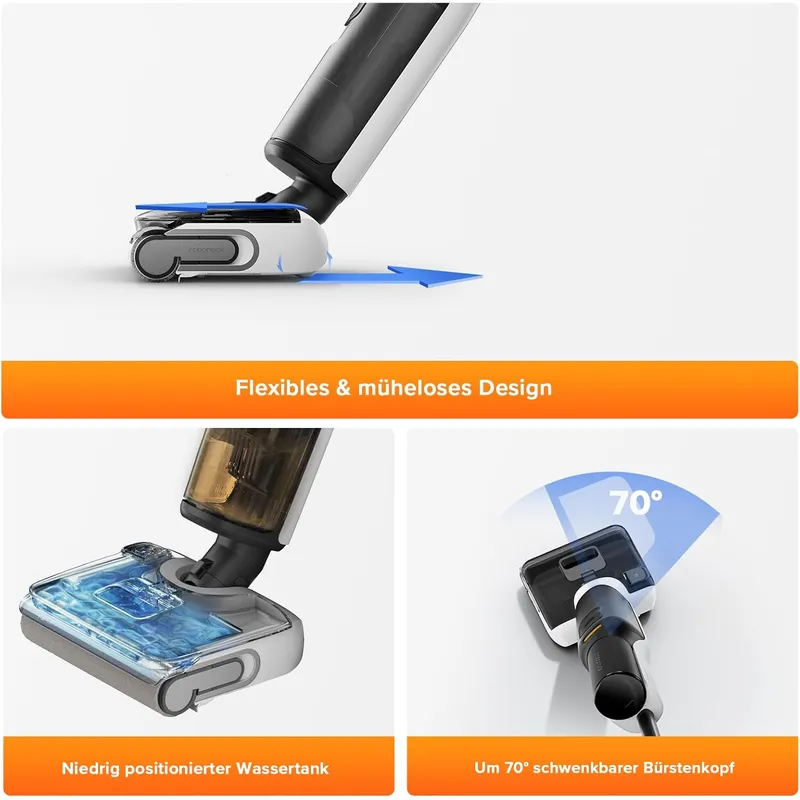 Roborock F25 LT Cordless Wet Dry Vacuum with 20000Pa Suction & 90°C Self-Cleaning Dual Scrapers