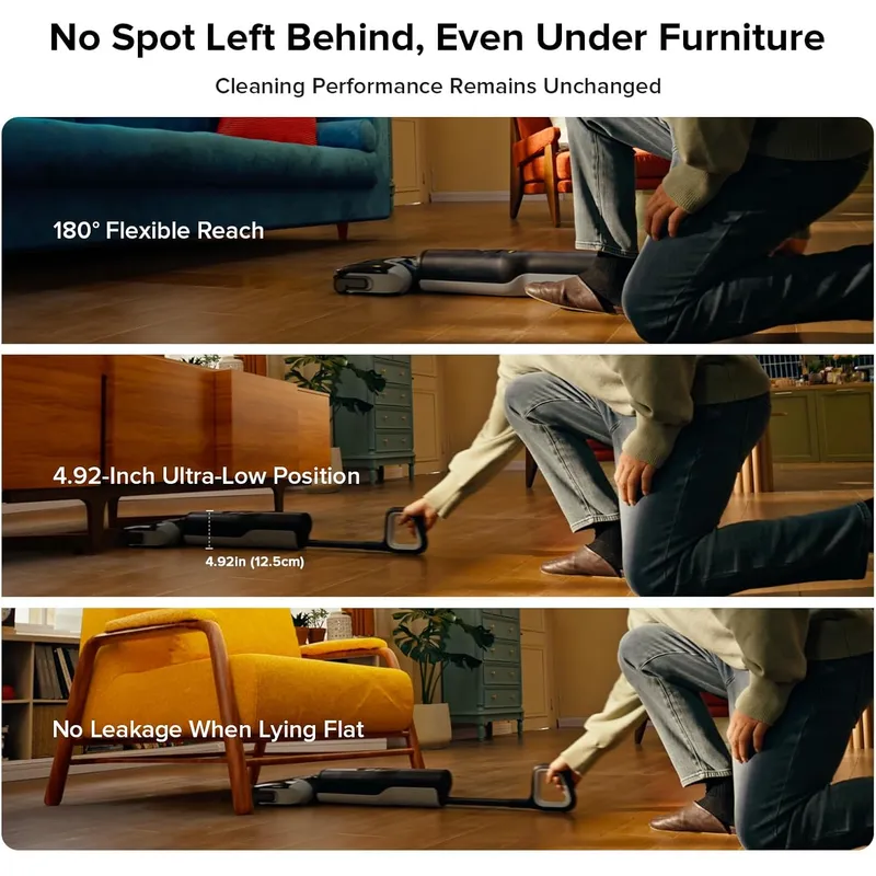 Roborock F25 Combo 5-in-1 Cordless Wet Dry Vacuum – 20000Pa/25000Pa Suction, 90°C Self-Cleaning, Interchangeable Brush Heads