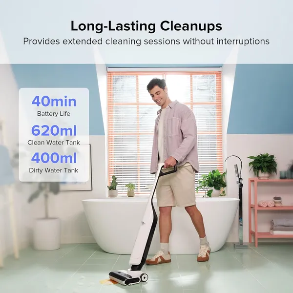 Roborock Flexi Lite Lightweight Cordless Wet Dry Vacuum – 17000Pa Suction & FlatReach Low-Profile Cleaning