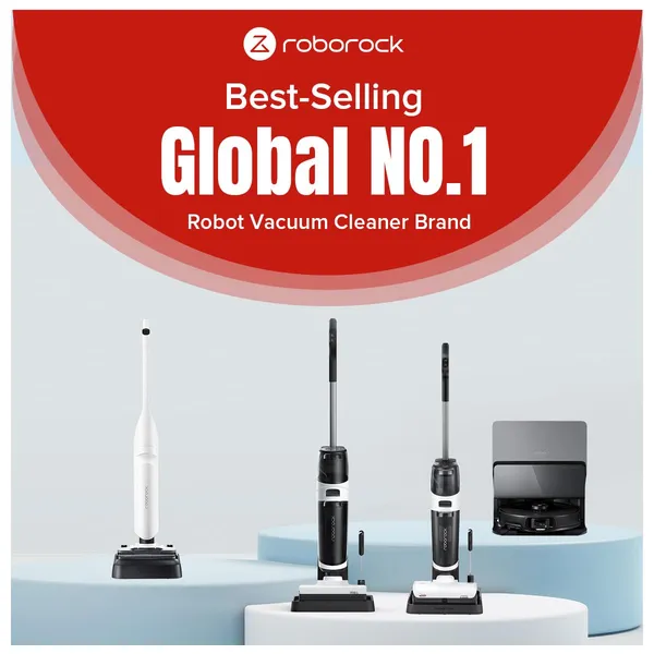 Roborock Flexi Cordless Wet Dry Vacuum – 17000Pa Suction, FlatReach Design & 60°C Hot Water Self-Cleaning