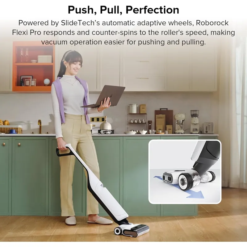 Roborock Flexi Pro Cordless Wet Dry Vacuum – 17000Pa Suction, FlatReach Headlight & 60°C Hot Water Self-Cleaning