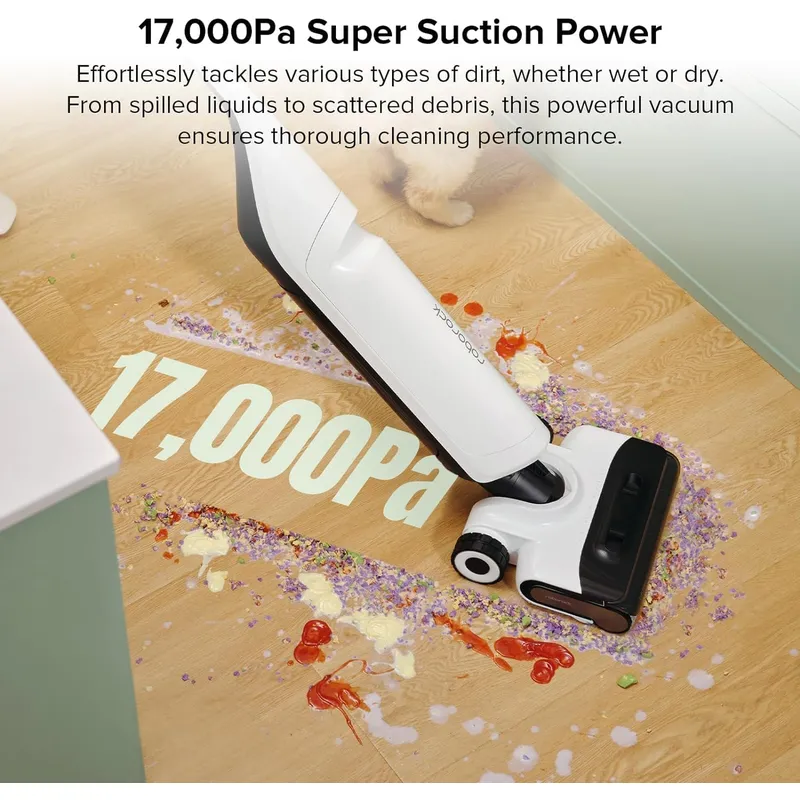 Roborock Flexi Pro Cordless Wet Dry Vacuum – 17000Pa Suction, FlatReach Headlight & 60°C Hot Water Self-Cleaning
