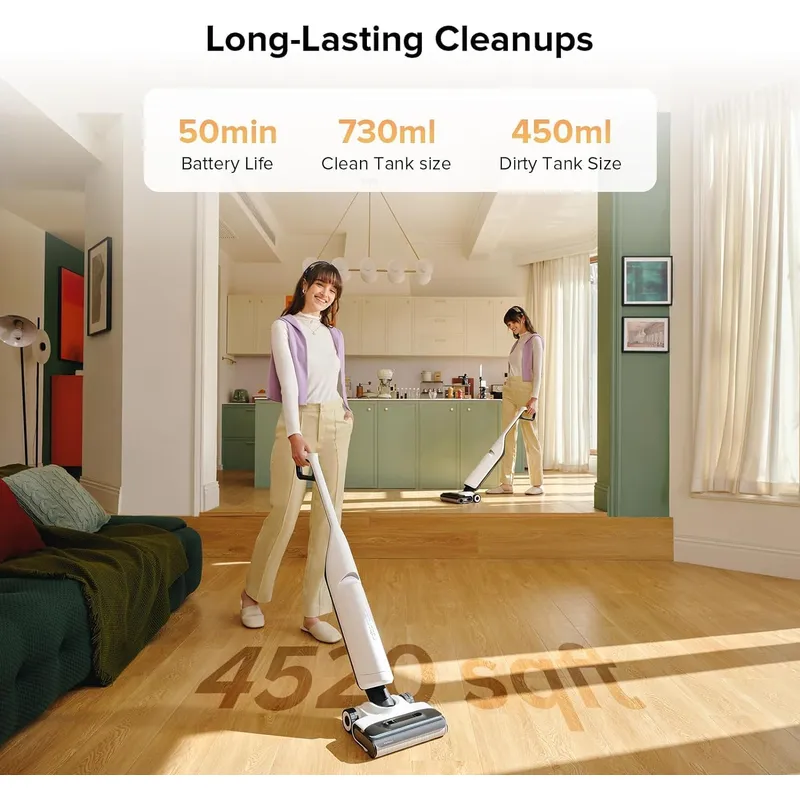 Roborock Flexi Pro Cordless Wet Dry Vacuum – 17000Pa Suction, FlatReach Headlight & 60°C Hot Water Self-Cleaning