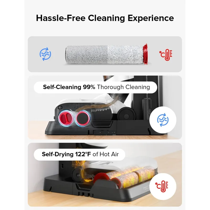 Roborock Dyad Pro Combo 5-in-1 Cordless Wet Dry Vacuum – 17000Pa Suction, DyadPower & Self-Cleaning System