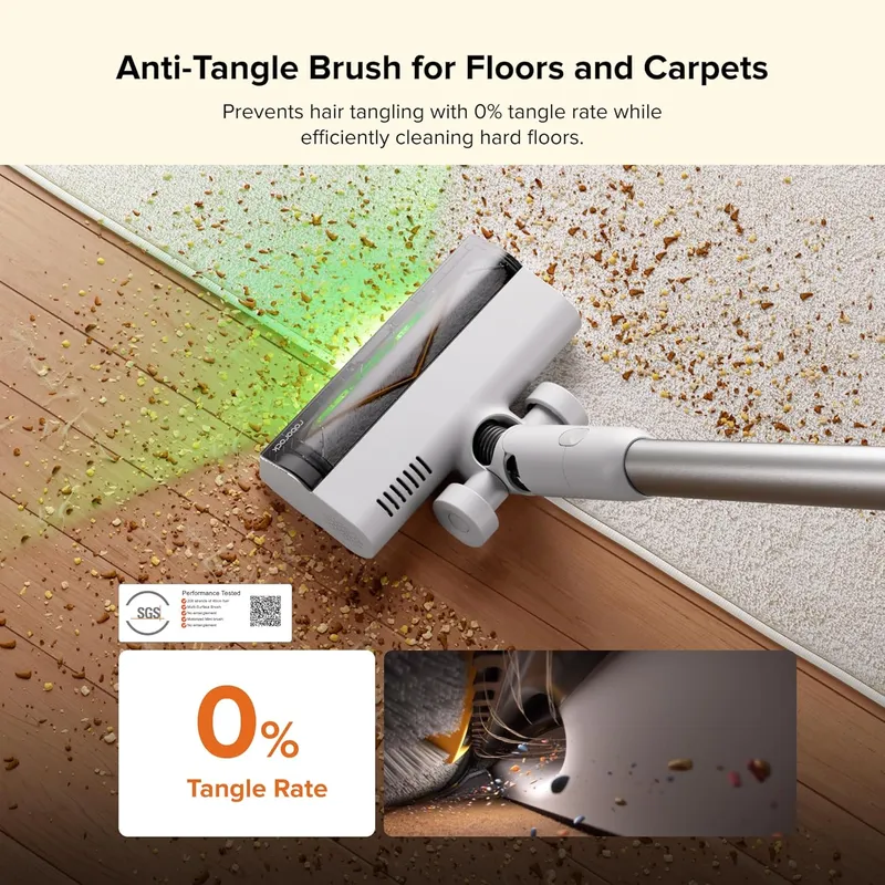 Roborock H60 Hub Cordless Stick Vacuum – 115AW Suction, Auto-Empty Dock & 140° Green Light DetectionRoborock