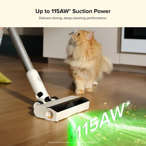 Roborock H60 Hub Cordless Stick Vacuum – 115AW Suction, Auto-Empty Dock & 140° Green Light DetectionRoborock