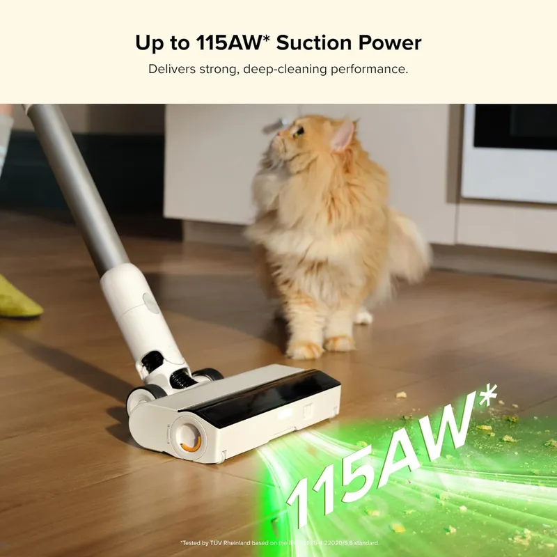 Roborock H60 Hub Cordless Stick Vacuum – 115AW Suction, Auto-Empty Dock & 140° Green Light DetectionRoborock