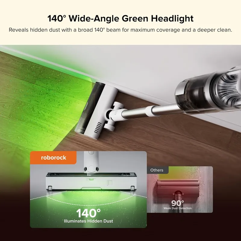 Roborock H60 Hub Cordless Stick Vacuum – 115AW Suction, Auto-Empty Dock & 140° Green Light DetectionRoborock
