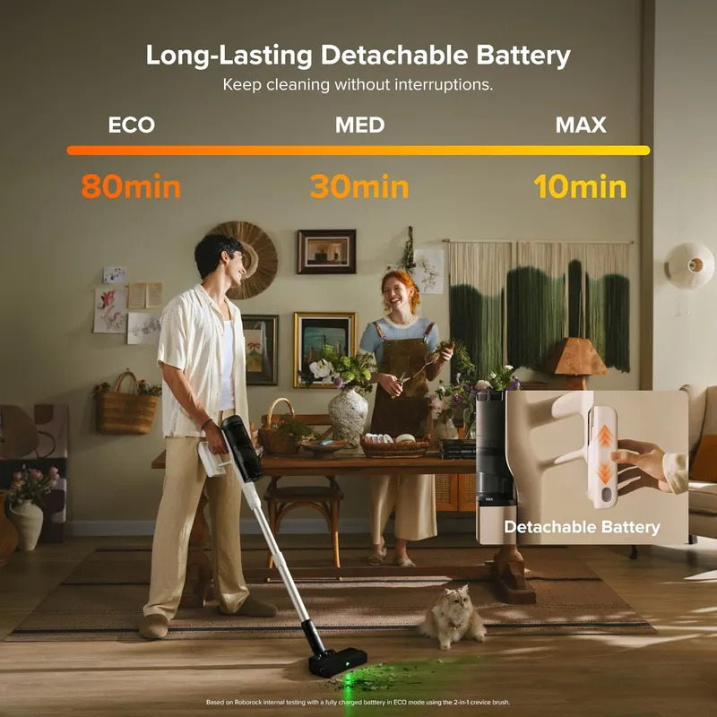 Roborock H60 Hub Pro Cordless Stick Vacuum – 170AW Suction, 3L Auto-Empty Dock & 140° Green Light Detection