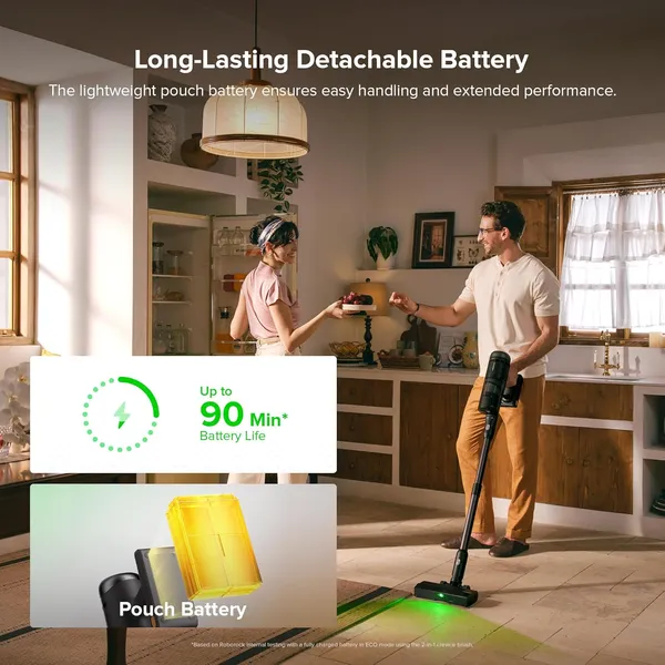 Roborock H60 Hub Ultra Cordless Stick Vacuum – 210AW Suction, Auto-Empty Dock & 140° Green Light Detection