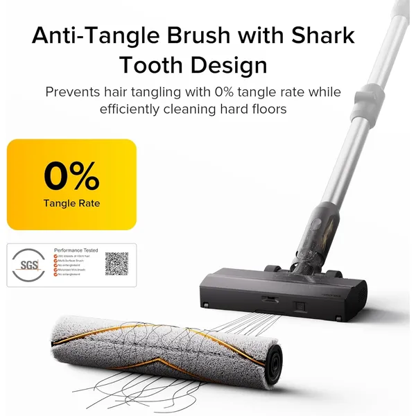 Roborock H60 Ultra Cordless Stick Vacuum – 210AW Suction, 140° Green Light & 90° Bendable Wand