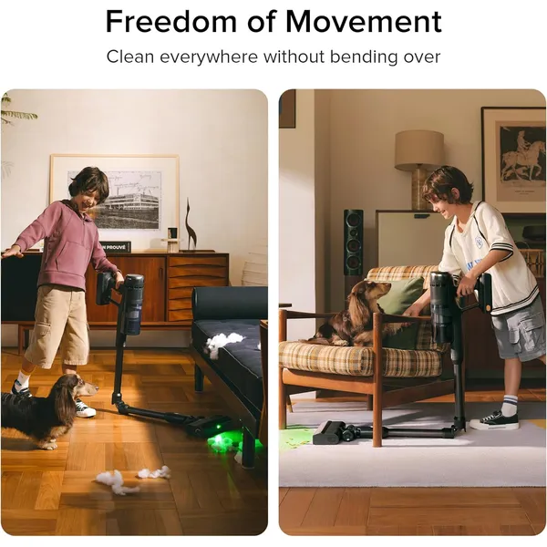 Roborock H60 Ultra Cordless Stick Vacuum – 210AW Suction, 140° Green Light & 90° Bendable Wand