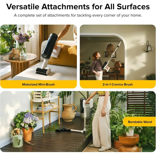 Roborock H60 Pro Cordless Stick Vacuum – 170AW Suction, 90° Bendable Wand & 140° Green Light Detection