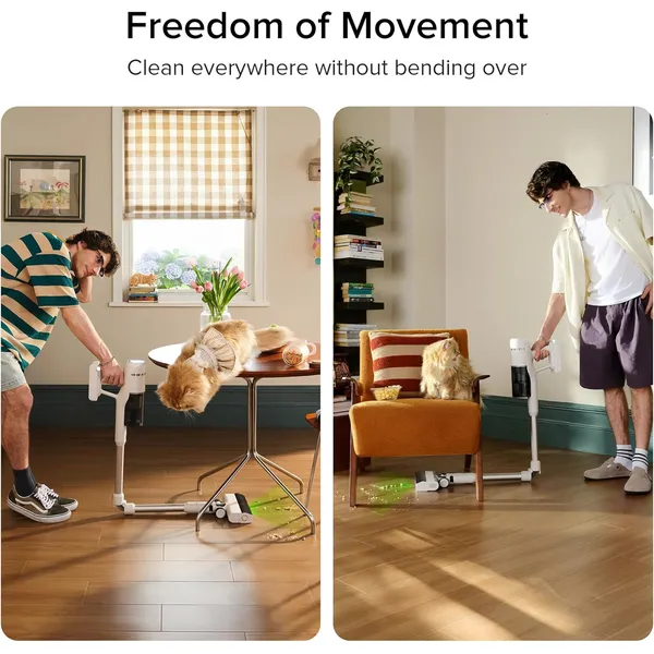 Roborock H60 Cordless Stick Vacuum – 115AW Suction, 90° Bendable Wand & 140° Green Light Detection