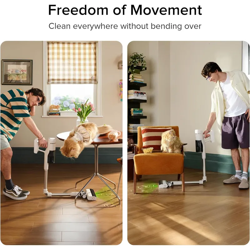 Roborock H60 Cordless Stick Vacuum – 115AW Suction, 90° Bendable Wand & 140° Green Light Detection