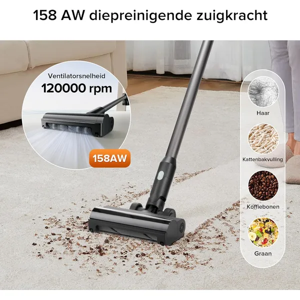 Roborock H5 Cordless Stick Vacuum – 158AW Suction, 1.55kg Lightweight & 99.997% HEPA Filtration