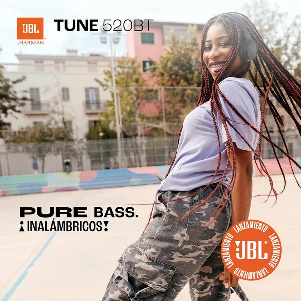 JBL Tune 520BT Wireless On-Ear Headphones – 57H Playtime, 32mm Pure Bass, Bluetooth 5.3 & Voice Aware