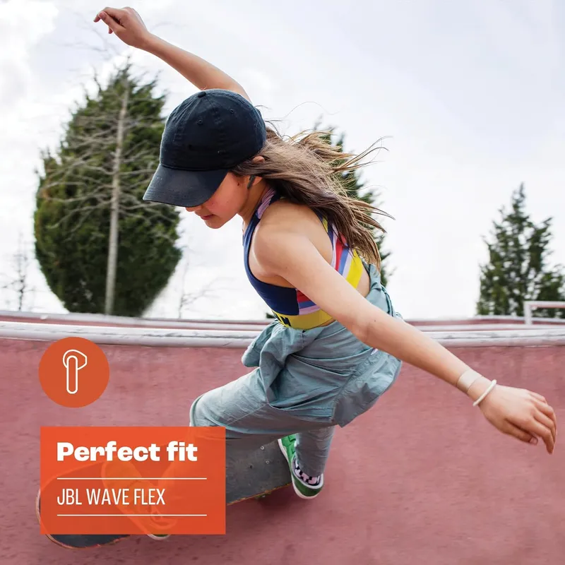 JBL Wave Flex True Wireless Earbuds – 12mm Deep Bass, 32H Playtime, IP54 & VoiceAware