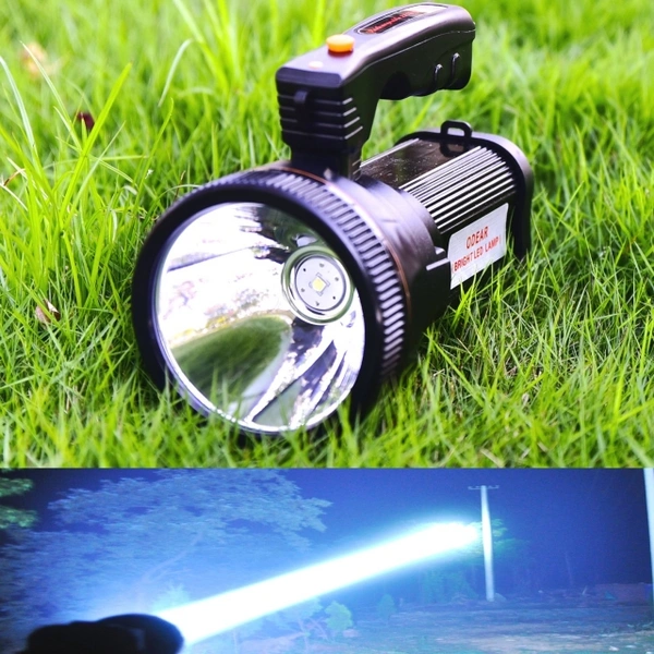 Odear Super Bright Torch Searchlight Handheld Portable LED Spotlight USB Rechargeable Flashlight for Mining,Camping, Hiking, Fishing