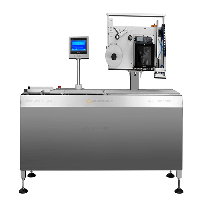 Automatic real-time assembly line checkweigher labeling machine price, intelligent computer weighing labeling machine