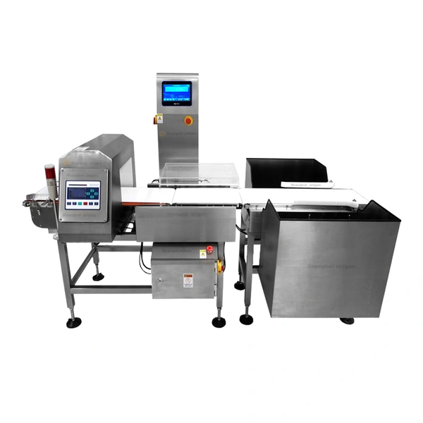 Online conveyor belt checkweigher with metal detector combo, automatic weighing metal detection machine unit price