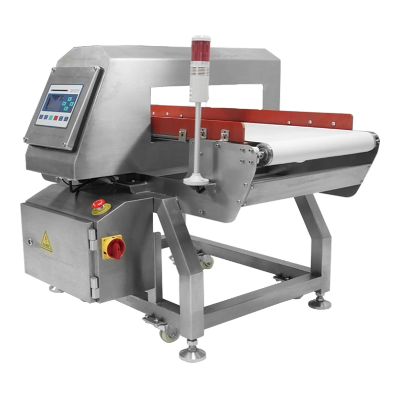 Détecteur de métaux de convoyeur de jambon de haute précision, machine de détection de métaux industrielle alimentaire avec le prix du système de rejet 