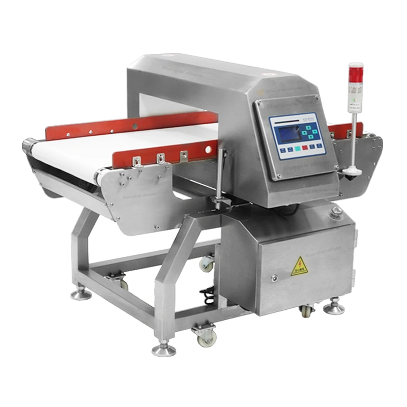 Envasado de papel de aluminio, galleta, detector automático de metales, cinta transportadora dinámica, máquina de detección de metales para la industria alimentaria, precio