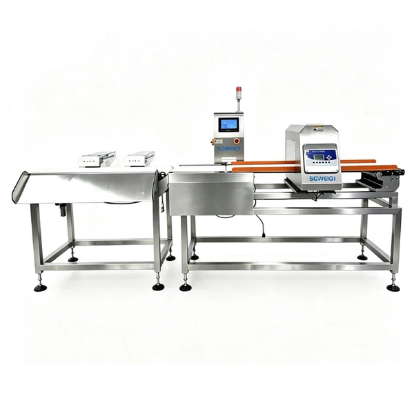 Production Line Compact Metal Detector and Checkweigher with Rejector System
