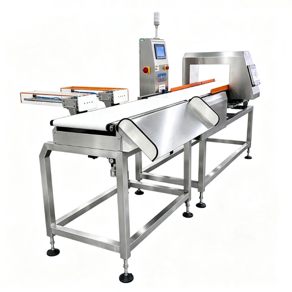 Production Line Compact Metal Detector and Checkweigher with Rejector System