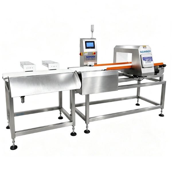 Production Line Compact Metal Detector and Checkweigher with Rejector System