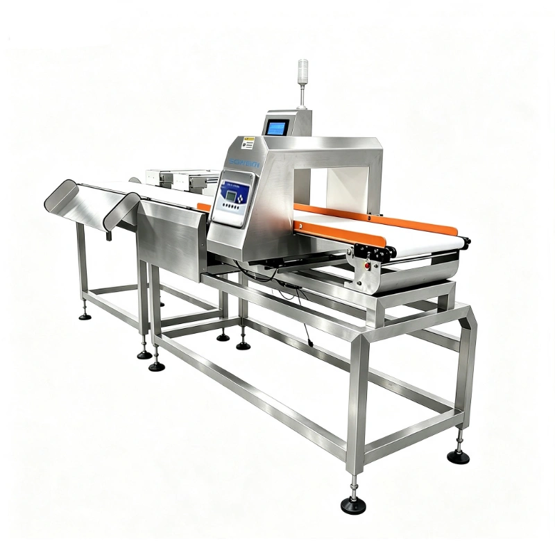 Production Line Compact Metal Detector and Checkweigher with Rejector System