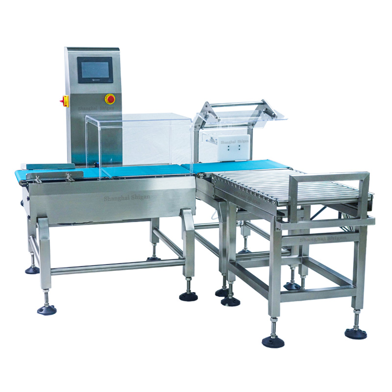 Small package online check weighing system