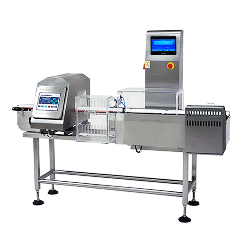 Detector de metales + Comprobador de peso para la industria de productos básicos