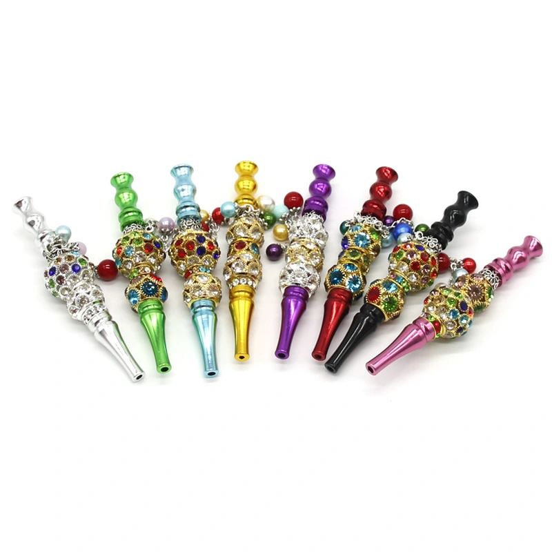 Luxury Elegant Lady Cigarette Holder Hookah Mouth Tips Beaded Decorated Exquisite Designed Shisha Accessory Detachable Filter