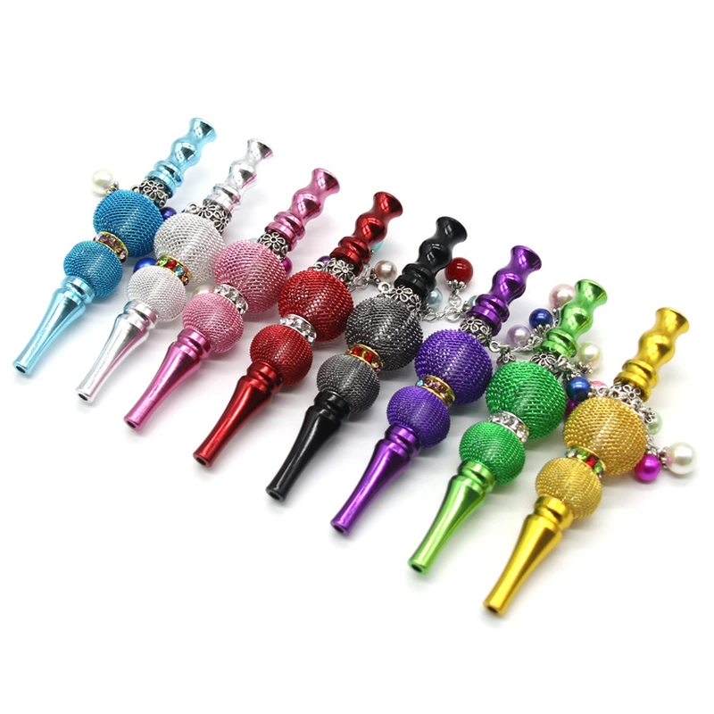 Luxury Elegant Lady Cigarette Holder Hookah Mouth Tips Beaded Decorated Exquisite Designed Shisha Accessory Detachable Filter
