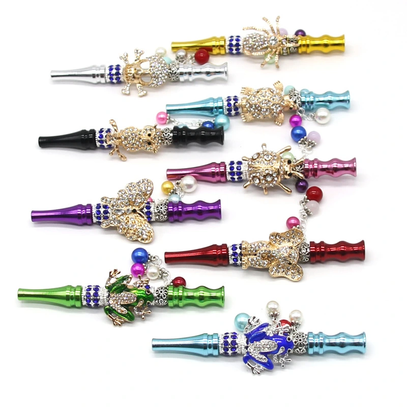 Luxury Elegant Lady Cigarette Holder Hookah Mouth Tips Beaded Decorated Exquisite Designed Shisha Accessory Detachable Filter