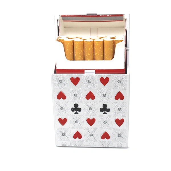 Poker Red heart printing design plastic cigarette case 