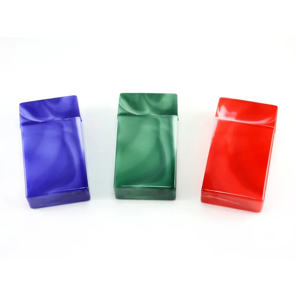 King Size Flip to Open Plastic Cases Marbled Multi Color Holders Box