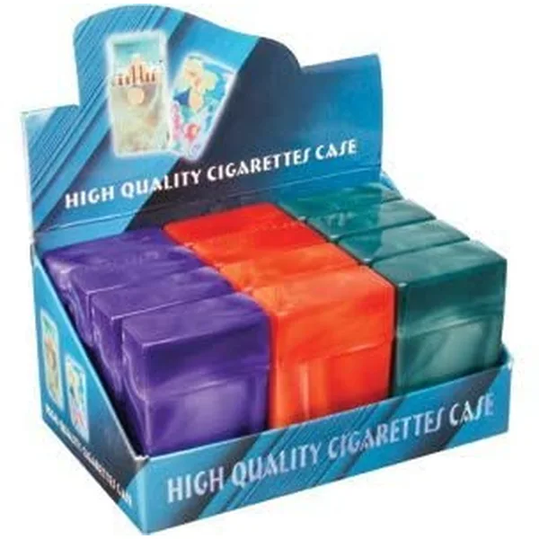 King Size Flip to Open Plastic Cases Marbled Multi Color Holders Box