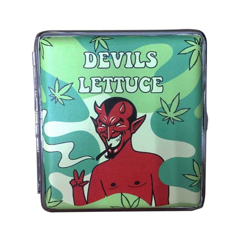 Linen Leather decorative pattern blunt metal cigarette case/holder/box custom design 