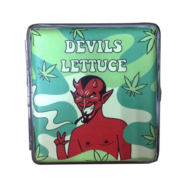 Linen Leather decorative pattern blunt metal cigarette case/holder/box custom design